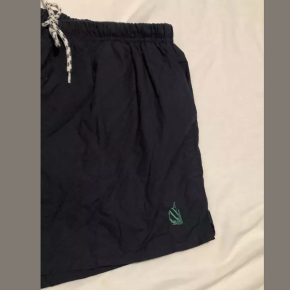 Sz L Nautica Navy Swim Trunks Bathing Suit - Picture 2 of 4